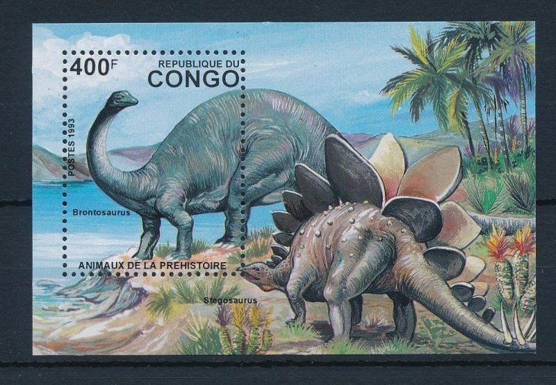 [28738] Congo Brazzaville 1993 Pre Historic Animals Dinosaurs MNH Sheet