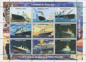 Titanic Ships Transports Block Souvenir of 9 stamps Mint NH