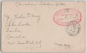 Canada 1918 WWI No. 135 Co. Forestry Corps Camberley Military Cover Sherbrooke