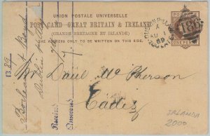 82232 - GB - Postal History -  STATIONERY CARD  from IRELAND  to SPAIN  1889