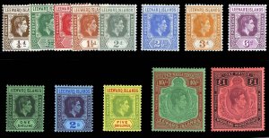 Leeward Islands #103-115 Cat$750 (for never hinged), 1936-51 George VI, compl...