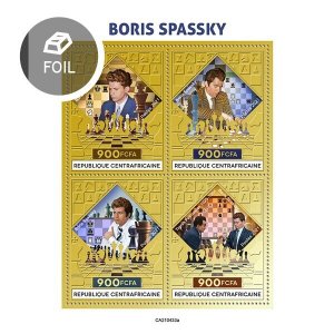 C A R - 2021 - Boris Spassky - Perf Gold 4v Sheet - Mint Never Hinged