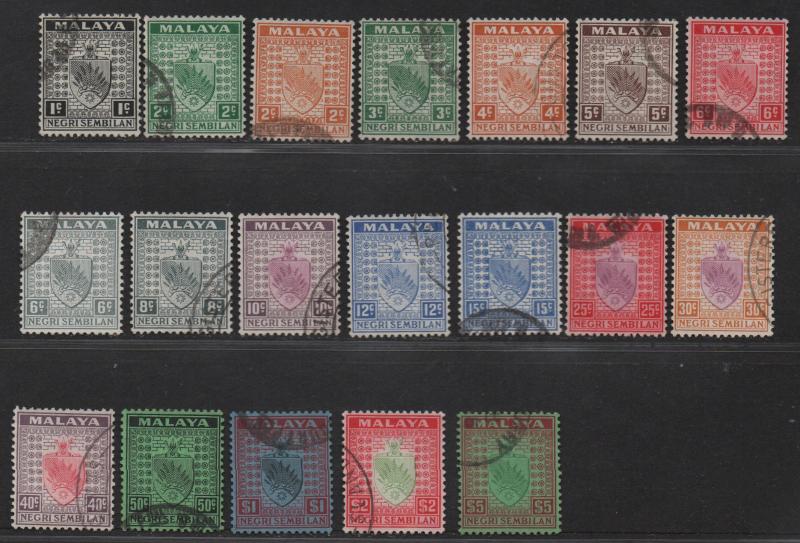 $Malaya-Negri Sembilan Sc#21-35 used/VF, complete set, Cv. $479.40