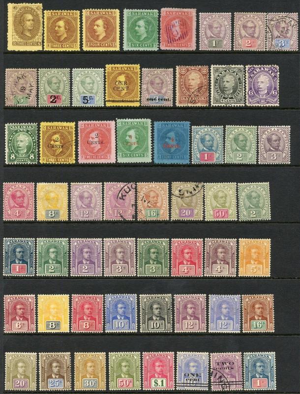 SARAWAK SELECTION OF STAMPS   MINT HINGED--SCOTT VALUE $1950.00