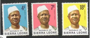 Sierra Leone; Scott 424, 426, 429; 1972;  Unused; NH