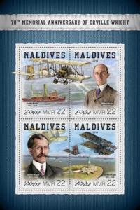 Maldives - 2018 Orville Wright - 4 Stamp Sheet - MLD18412a