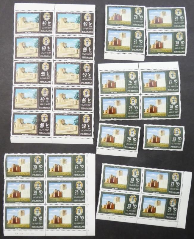 EDW1949SELL : SHARJAH 1964 Scarce holding of 20 Cplt sets all w/3 Bar Ovpt VFMNH