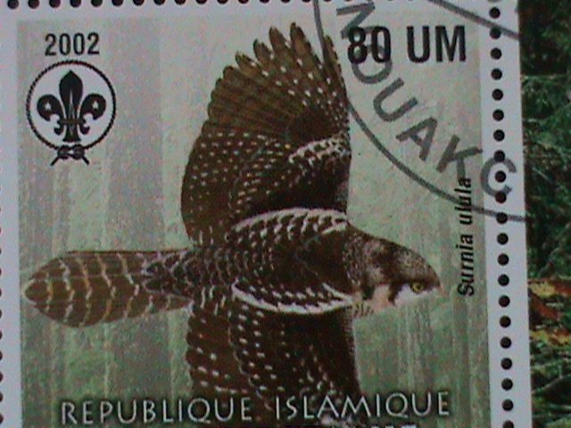 ​MAURITANIA-2003 BEAUTIFUL LOVELY OWLS WITH SCOUT LOCO-SHEET VF-FANCY CANCEL