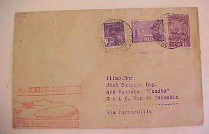 BRAZIL ZEPPELIN 24-3-32 B/S GERMANY 29-3-32 TO COLOMBIA