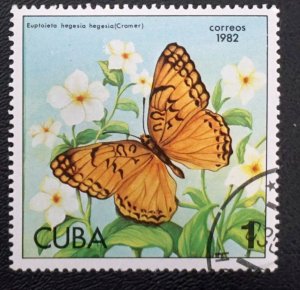 CUBA Sc# 2478  BUTTERFLIES  butterfly  1c 1982  used cto