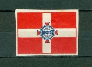 Denmark. Poster Stamp 1919 IOGT Order Templars Grandlodge. Logo. Flag .Dannebrog 