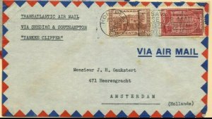 1939 Trans-Atlantic airmail to HOLLAND ** 30c 1/2oz rate cover Canada