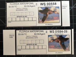 US Duck Stamps - SC# RW FL 24 - Facing Left & Right - Error - With Tabs