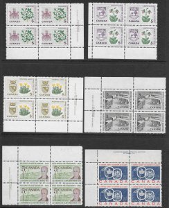 CANADA (230) Blocks and Imprint Blocks of 4 ALL Mint Never Hinged FV=C$73++