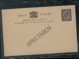 KENYA & UGANDA COVER (PP0509B) KGV 10C BLACK  PSC  UNUSED SPECIMEN 