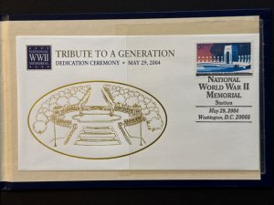 2004 National World War 2 Memorial Ceremony FDC American Battle Monuments Cachet