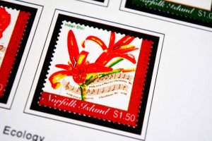 COLOR PRINTED NORFOLK ISLAND 1947-2010 STAMP ALBUM PAGES (129 illustrated pages)