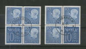 SWEDEN-USED-STAMPS FROM BOOKLET-KING GUSTAF VI - 1961.
