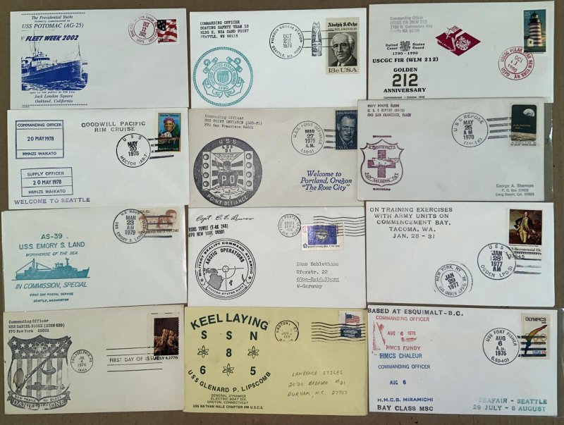 US NAVY BIG COLLECTION 69 DIFF SHIPS CACHETS & CANCELS & PICTORIALS 1952-2002