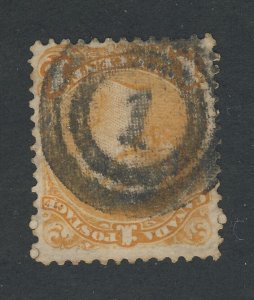 Canada L.Q.  Stamp; #23-1c F/VF Used 2x Ring #1 Cancel  Guide Value = $150.00