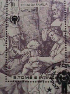 ​ST.THOMAS 1979 SC#527 CHRISTMAS PAINTING-VIRGIN & THE CHILD-CTO- S/S VF