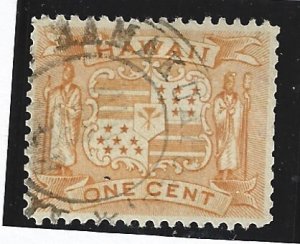 HAWAII Scott #74 Used  1c Coat of Arms HAMAKUAPOKO Cancel 2019 CV $1.50+