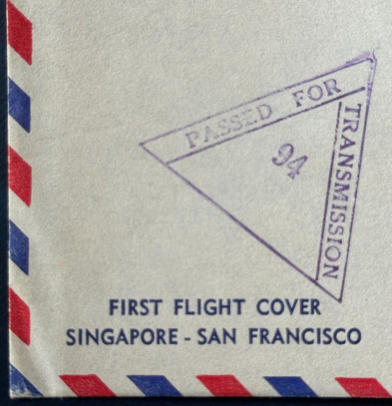 Malaya 1941 Pan American Singapore to SanFrancisco FirstFlight Cover WWII Censor