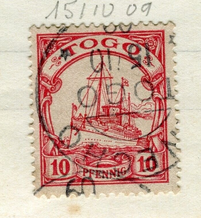 GERMAN COLONIES TOGO; 1900s early Yacht type used POSTMARK value, Anecho