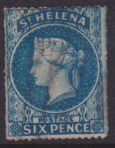 Sc# 2B British St Helena 1863 QV Queen Victoria 6p issue used CV $160.00