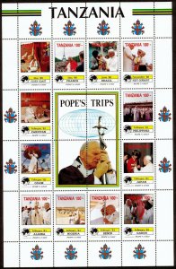 Tanzania 825-34 MNH Visits of Pope John Paul II