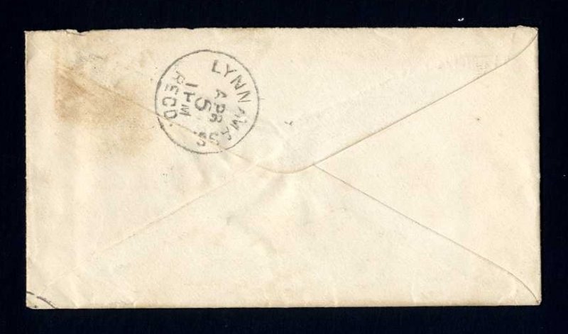 # 207 cover from Box 387, Clinton, MA to Lynn, MA dated 4-5-1882