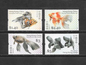 FISH- HONG KONG #1138-41  GOLDFISH  MNH