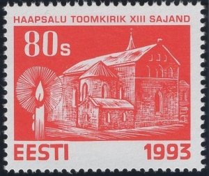 Estonia 1993 MNH Sc 261 80s Candle, Church Christmas