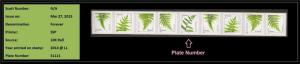 US 4973-4977 4977b Ferns forever PNC9 (2014 date, 10K coil) SSP MNH 2015