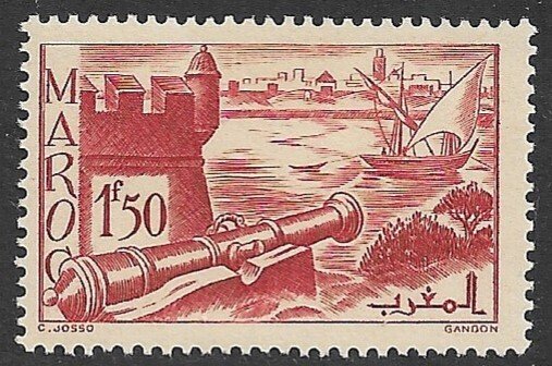 FRENCH MOROCCO 1939-42 1.50fr Ramparts of Sale Pictorial Scott No. 168 MNH