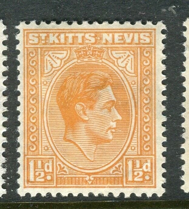 ST. KITTS; 1938 early GVI issue fine Mint hinged Shade of 1.5d. value