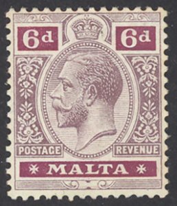Malta Sc# 58 MH 1914-1921 6p King George V