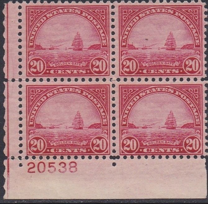 698 Golden Gate Plate Block MNH