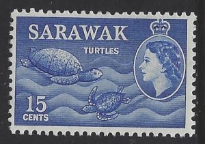 Sarawak, Scott #204; 15c Queen Elizabeth II, MLH