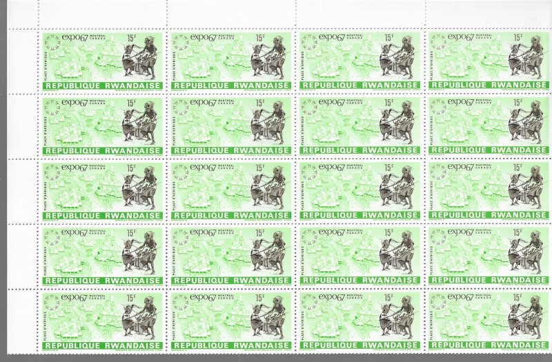 Rwanda 225-32 Expo67 MNH cpl. set x 40 vf. 2022 CV $ 100.00