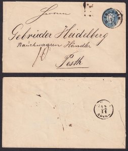 Austria - 1864 - Michel #U34 - PS envelope - used - WARASDIN pmk Croatia