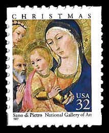 PCBstamps   US #3176 Bk Sgl 32c Madonna & Child, MNH, (19)