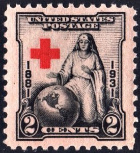 SC#702 2¢ Red Cross Issue Single (1931) MNH