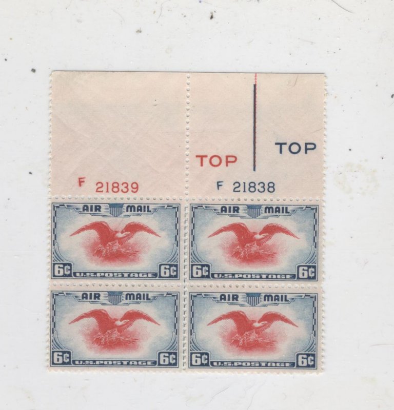 US SCOTT# C23 TOP PLATE# BLOCK OF 4 MNH