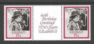 1986 Scouts Kiribati Girl Guides QE II birthday gutter pair