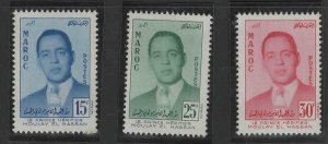 Morocco Scott 16-18 MNH** Prince Moulay el Hassan set 1957 CV $6.40