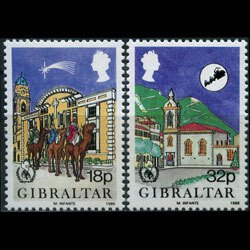 GIBRALTAR 1986 - Scott# 496-7 Christmas-Chhurch Set of 2 NH