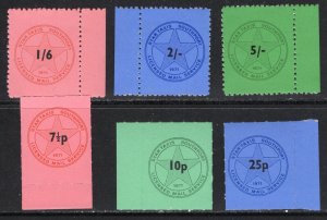 Thematic stamps GREAT BRITAIN 1971 POSTAL STRIKE STAR TAXIS 6v mint