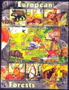 Kyrgyzstan 2004 European Forests Birds Animals Sheet MNH Private