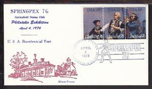 Springpex 76 US Bicentennial cover BIN 23648